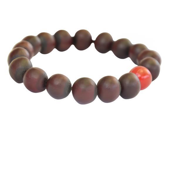 非金属纯天然酒红色磨砂款无患子手串菩提生日礼物送男女