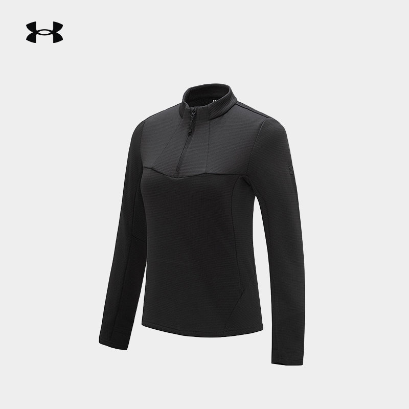 Under Armour/安德玛女士秋冬保暖长袖T恤立领半开襟户外运动衣