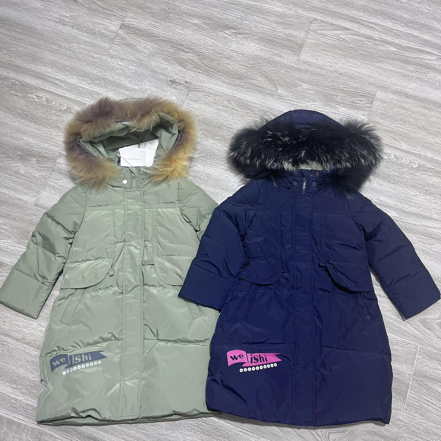 WIRGE韦氏童装女童冬季防风保暖白鸭绒羽绒服连帽休闲外套890128