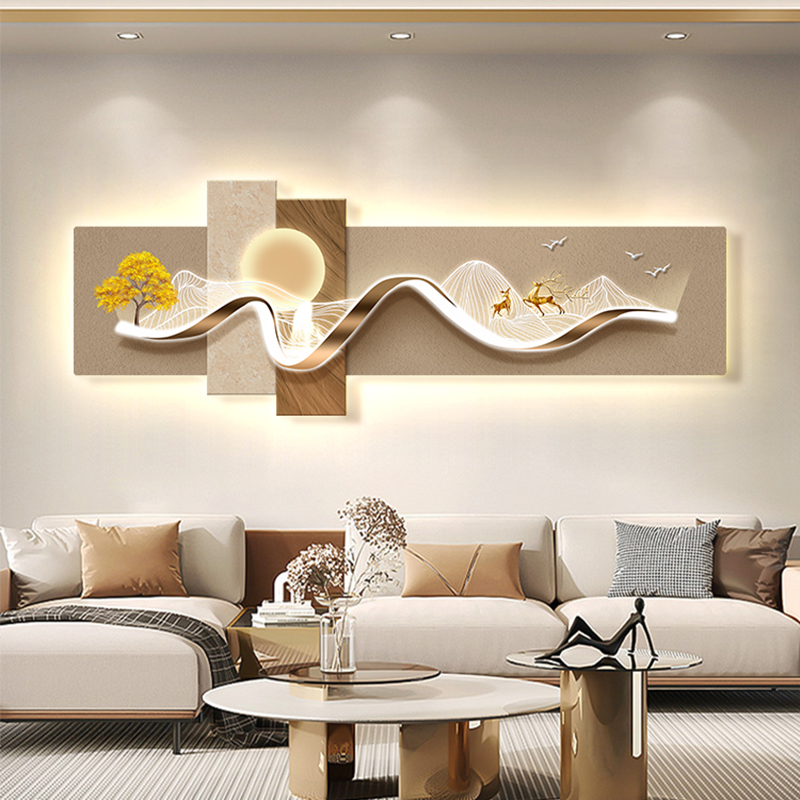 2025新款轻奢沙发背景墙挂画客厅装饰画简约现代抽象高级感壁画