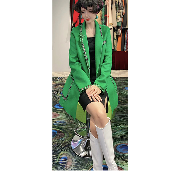 72216  菲姐时尚轻奢百搭显瘦双面呢外套西装