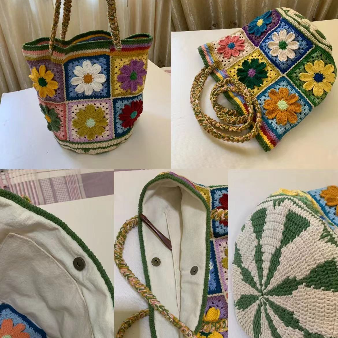 女包可爱包包女士肩包编织时尚百搭民族风单肩绣花休闲斜跨布包