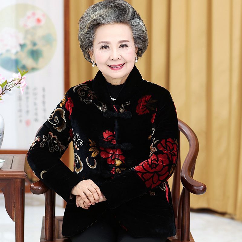 老年人冬装女棉衣奶奶装加厚外套老太太棉袄妈妈棉服老人衣服