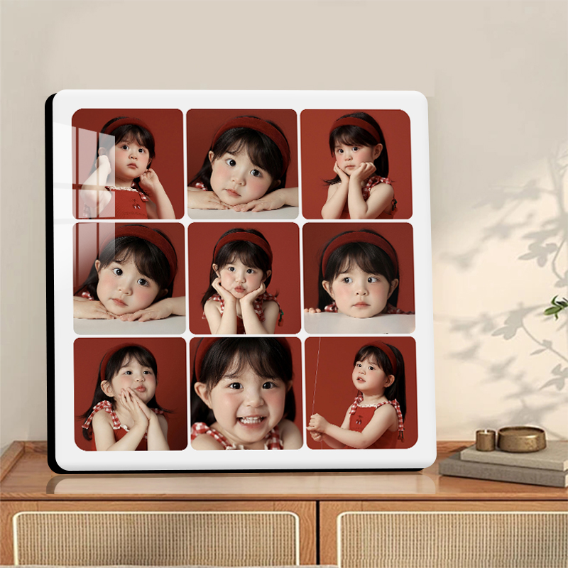 【九宫格】大版面摆台相框宫格写真定制简约婚纱照宝宝照洗照片