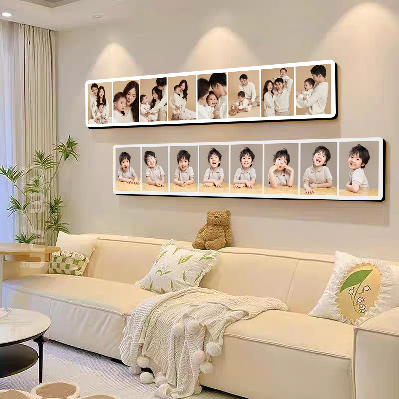 八联格相框挂墙横长宫格定制洗儿童照片亲子照相片做成水晶摆件