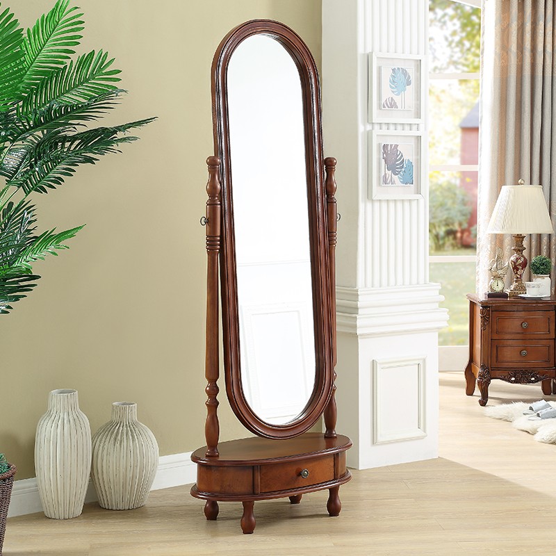 实木穿衣镜镜子试衣镜落地镜子全身家用立式旋转全身镜客厅服装店