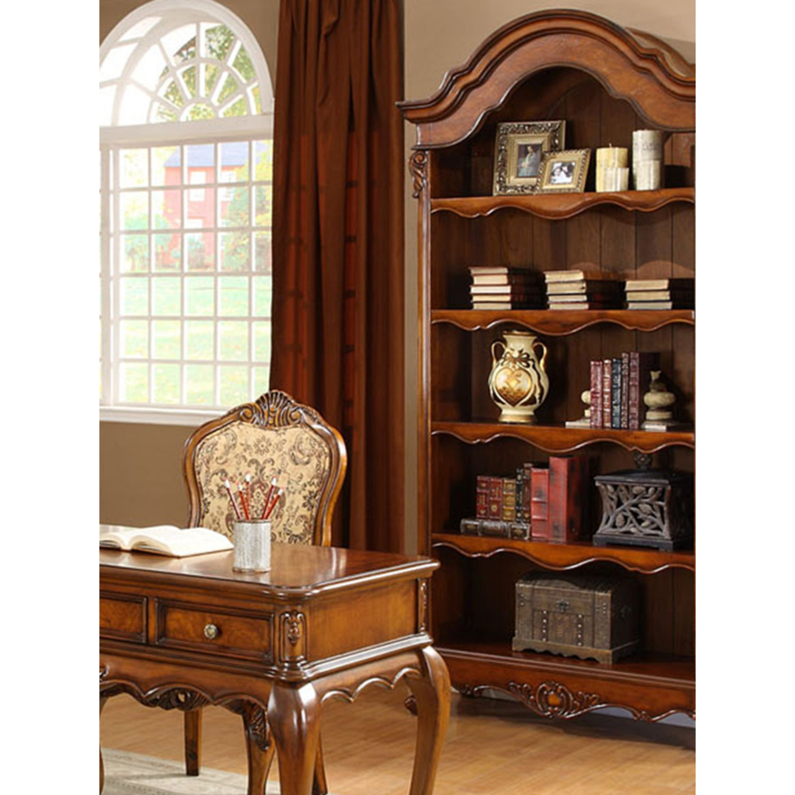 美式实木多层书柜书橱单个书柜展示柜储物柜书架收纳柜家用书房