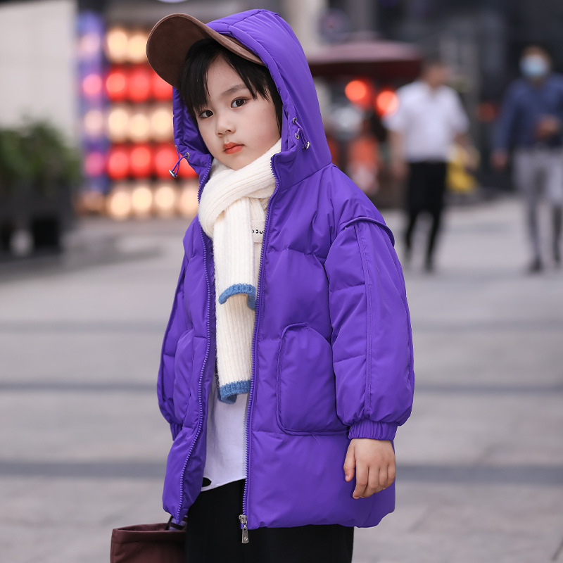 2023新款儿童羽绒服中长款男女童中大童冬季加绒连帽童装外套
