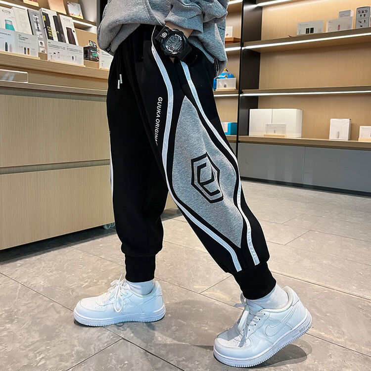 男童裤子春秋款2022新款中大童长裤帅气炸街运动裤薄款儿童休闲裤