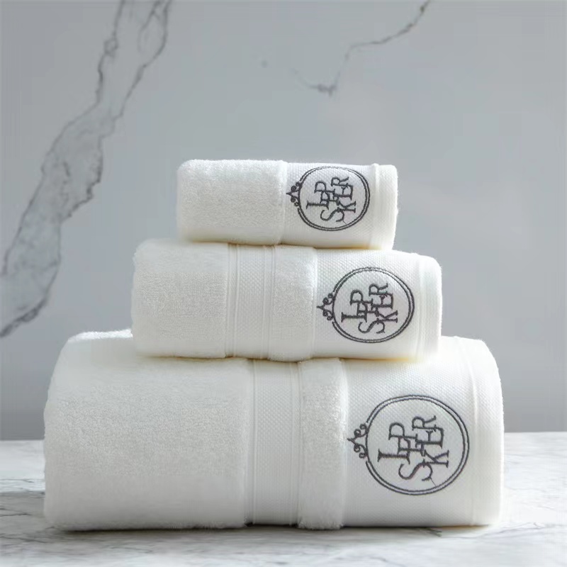 五星级酒店纯棉白色毛巾浴巾大礼包家用