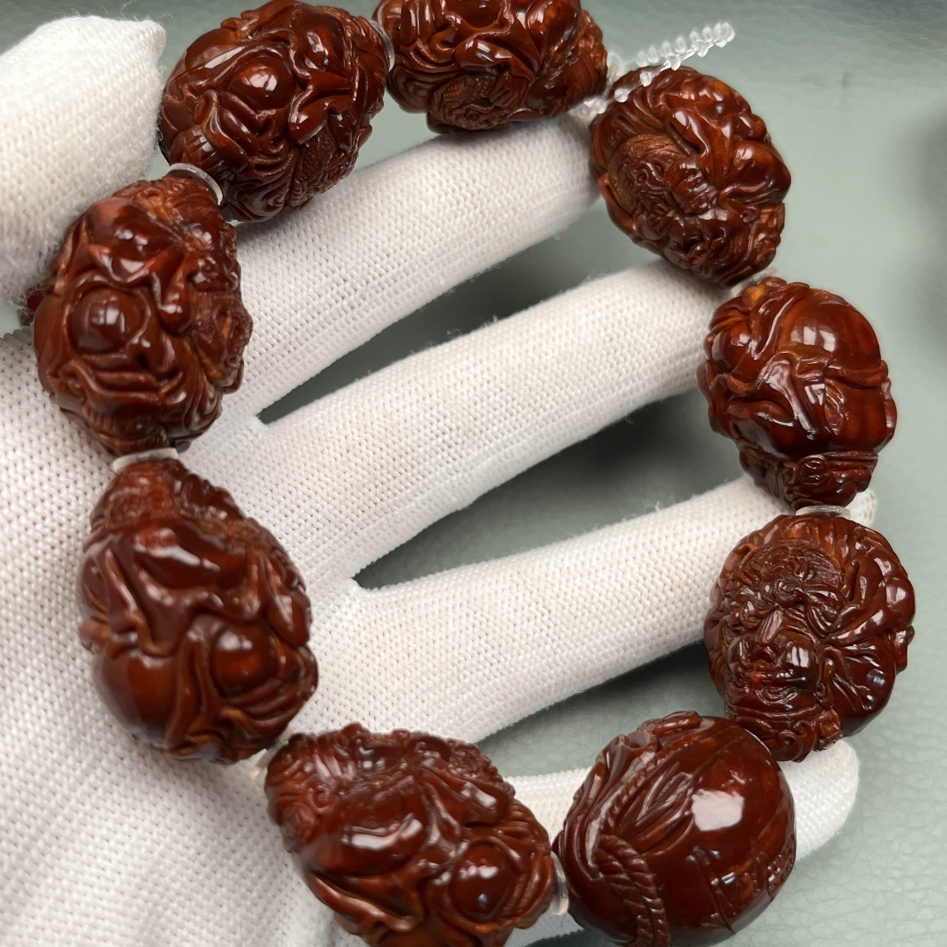 HH 精品橄榄核 00149 九龙财神 落款妙女 尺寸 22mm