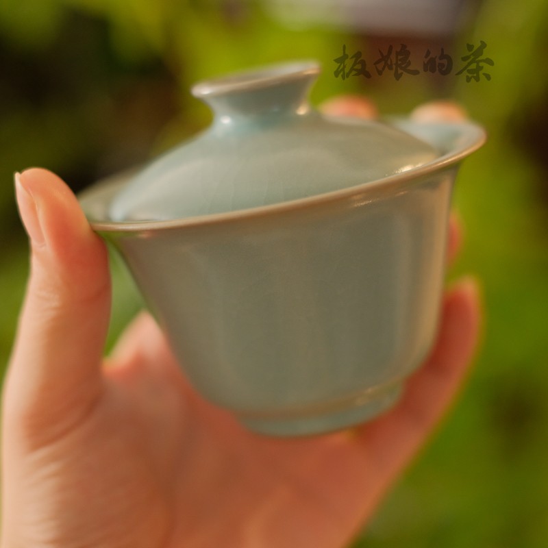 【上新】小酌斋经典盖碗150ml景德镇高温瓷天青色汝窑