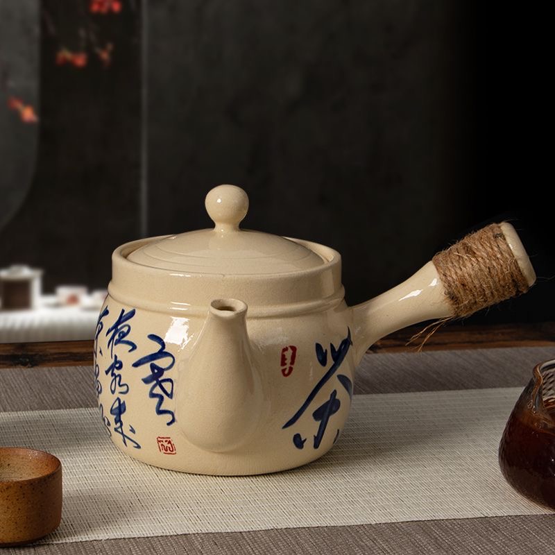 陶泥罐罐茶壶耐高温可干烧围炉煮茶养生壶茶杯家用户外煮茶全套装