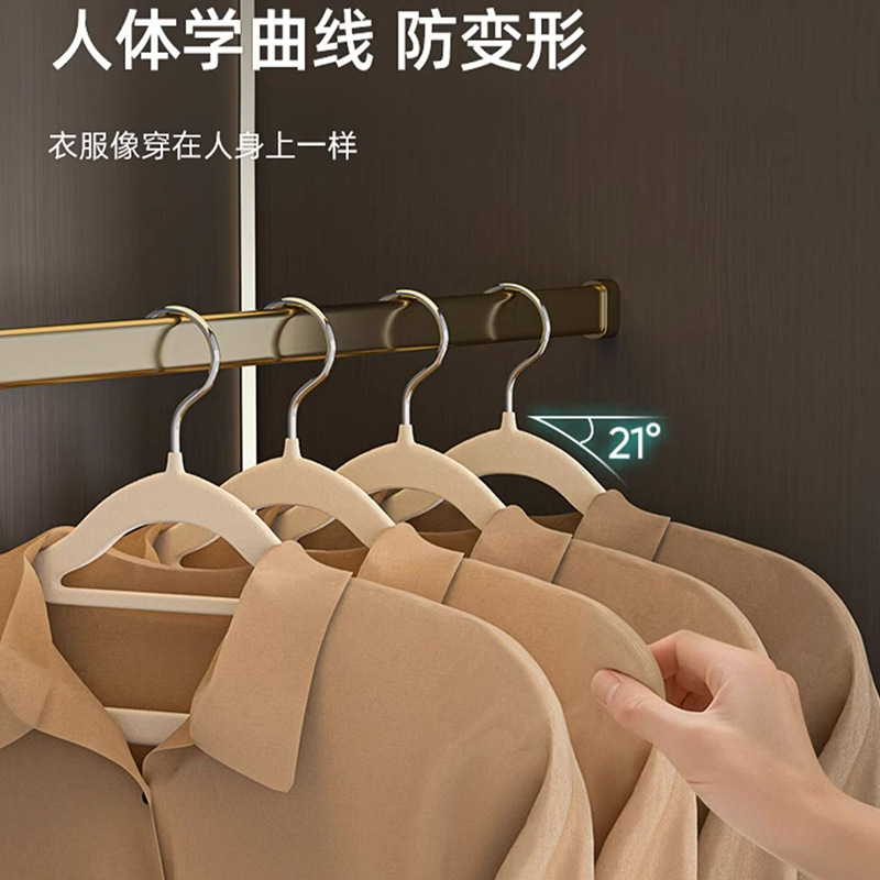 植绒衣架无痕防滑衣撑衣架家用挂衣家用宿舍衣服整理衣挂衣柜收纳