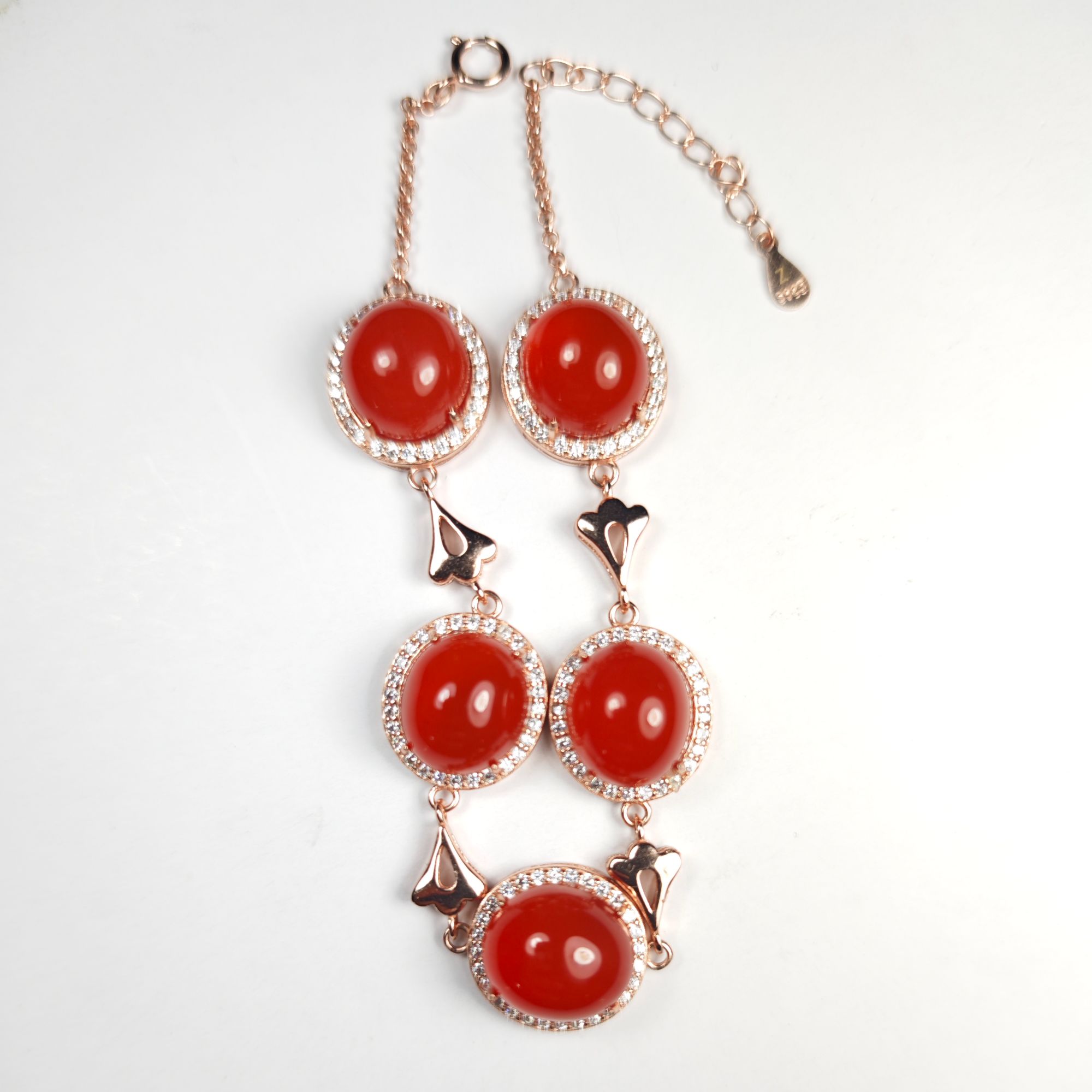 热门天然精美女士气质时尚百搭个性保山原矿南红玛瑙冰红手链配饰