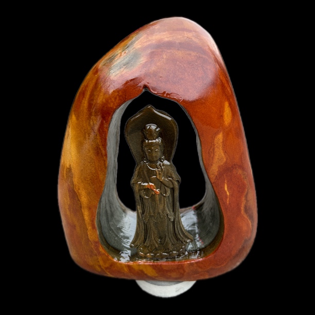 歙砚红皮籽料（普度众生）