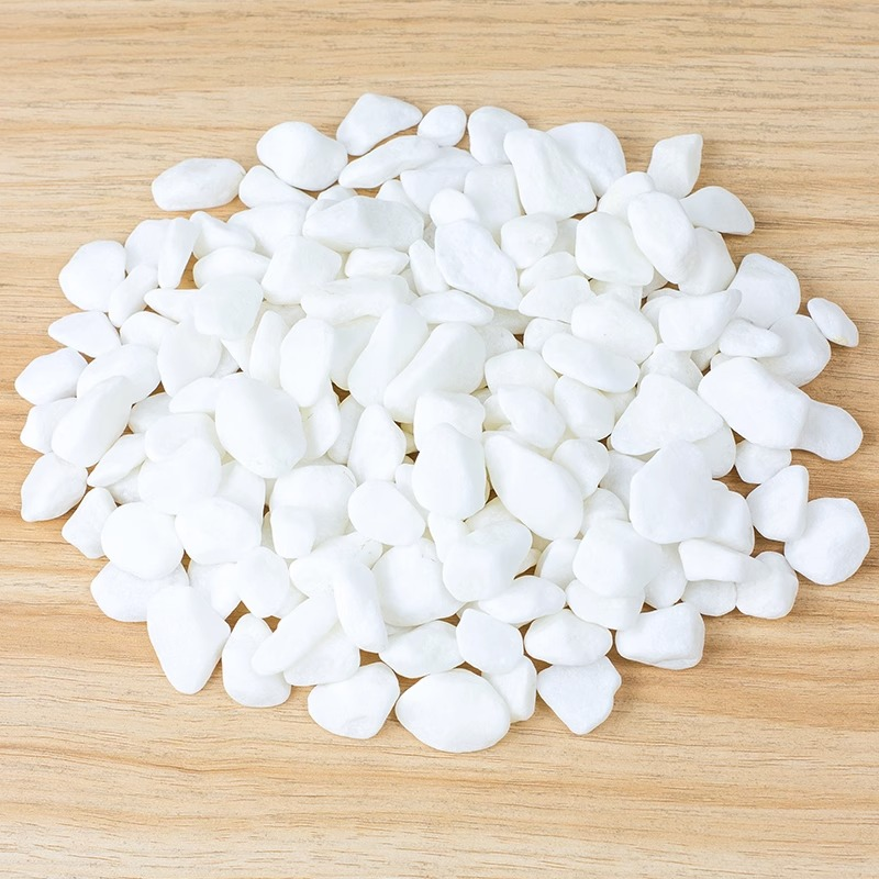 白石子天然鹅卵石雨花石多肉盆栽铺面庭院造景花盆装饰白色小石头