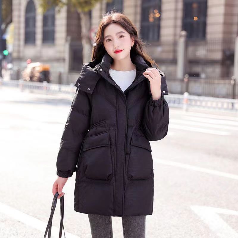 高档保暖羽绒服女2023冬季中长款连帽宽松减龄收腰显瘦加厚外套女