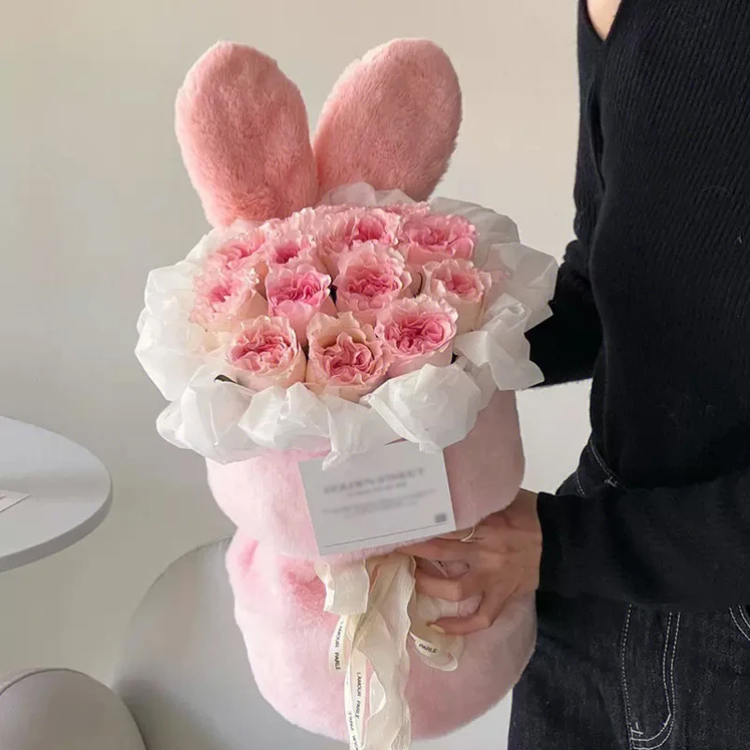 兔子耳朵花束送女友红玫瑰鲜花速递同城生日礼物表白配送混搭求婚