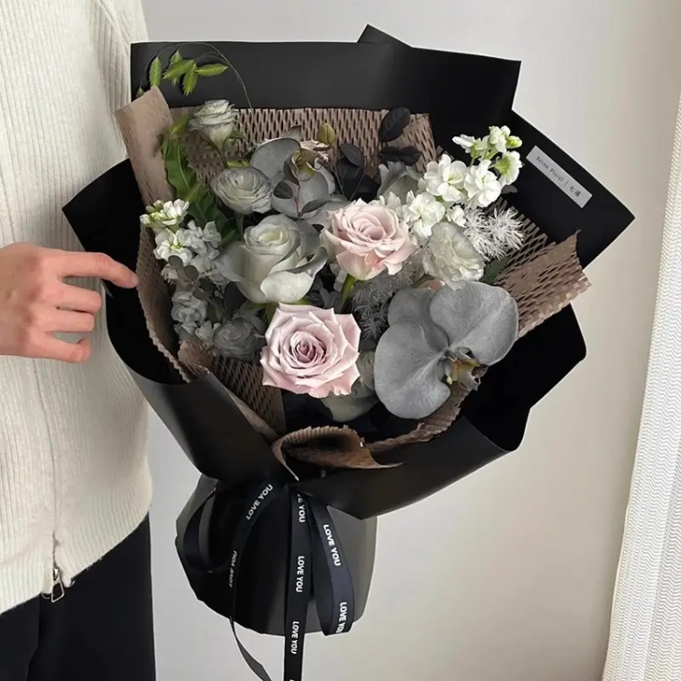【全国同城配送】黑骑士混搭蝴蝶兰鲜花速递同城生日男生男友附近店