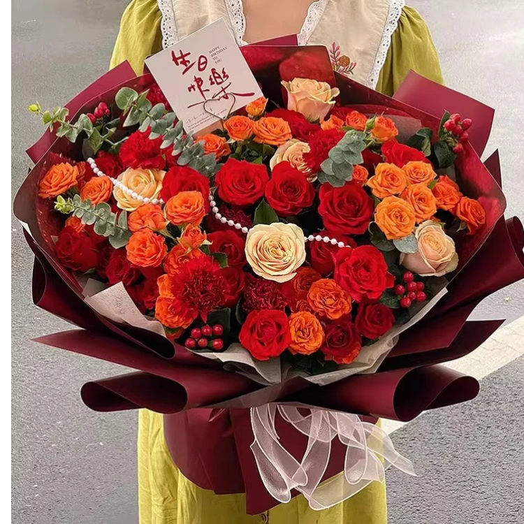 【全国同城配送】康乃馨花束速递同城送妈妈长辈闺蜜祝寿乔迁之喜