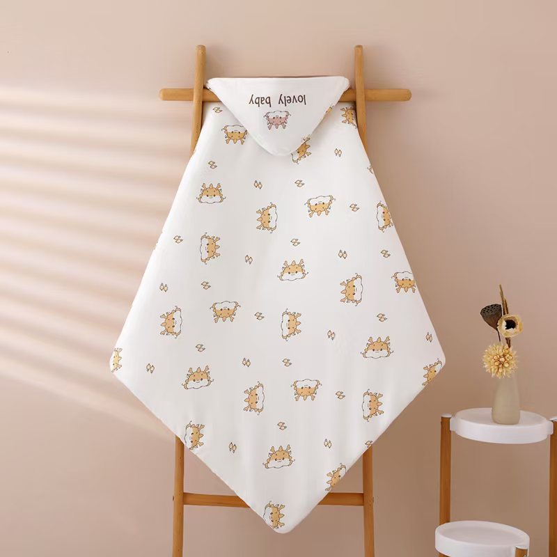 新生儿秋冬加厚中厚豆豆绒包被93*93