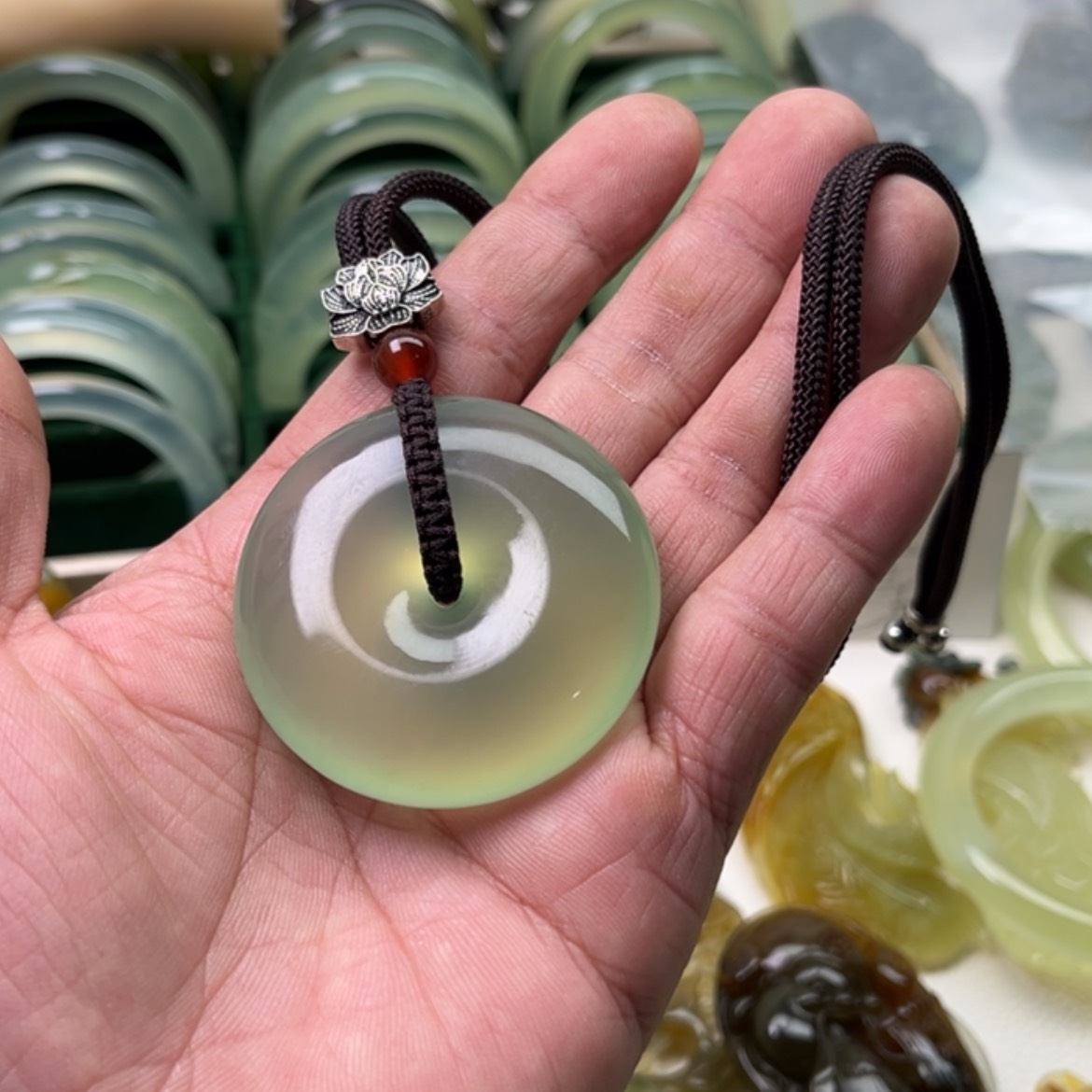 【闪购商品】蛇纹石玉颈饰未镶嵌用****3