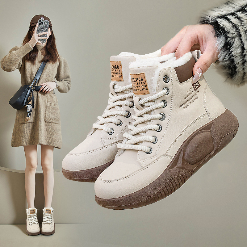 冬季爆款加厚短筒雪地靴2023冬季运动百搭休闲ins软底鞋保暖棉鞋