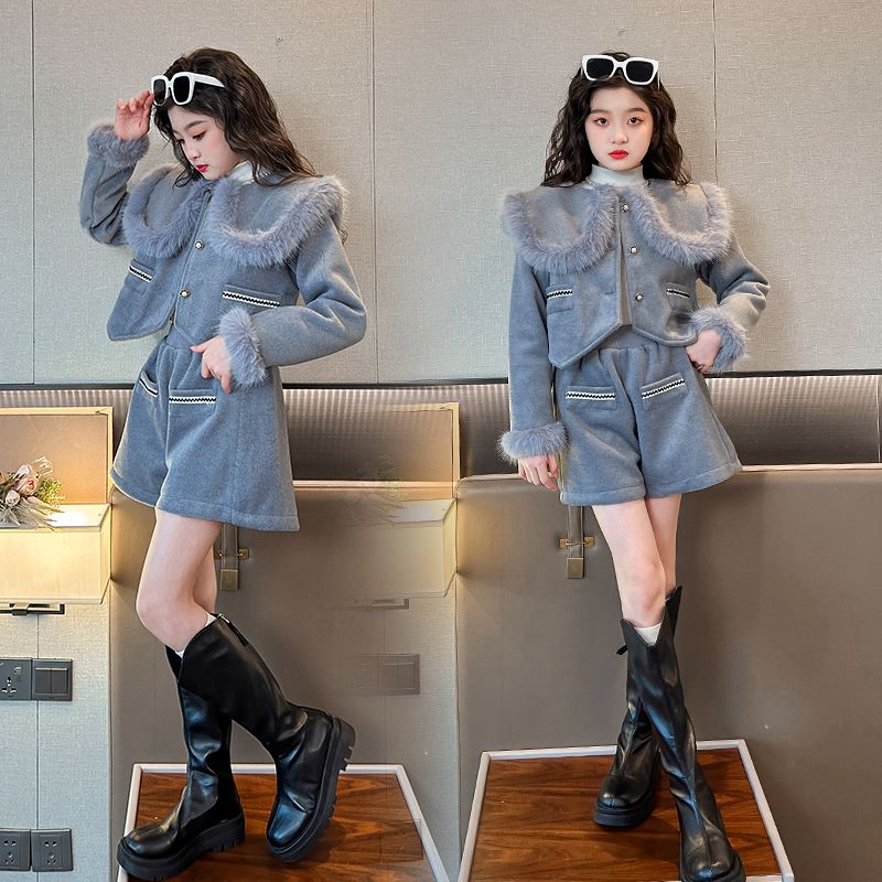 女童套装秋冬款2023休闲儿童时髦洋气韩版中大童小香风冬季两显瘦