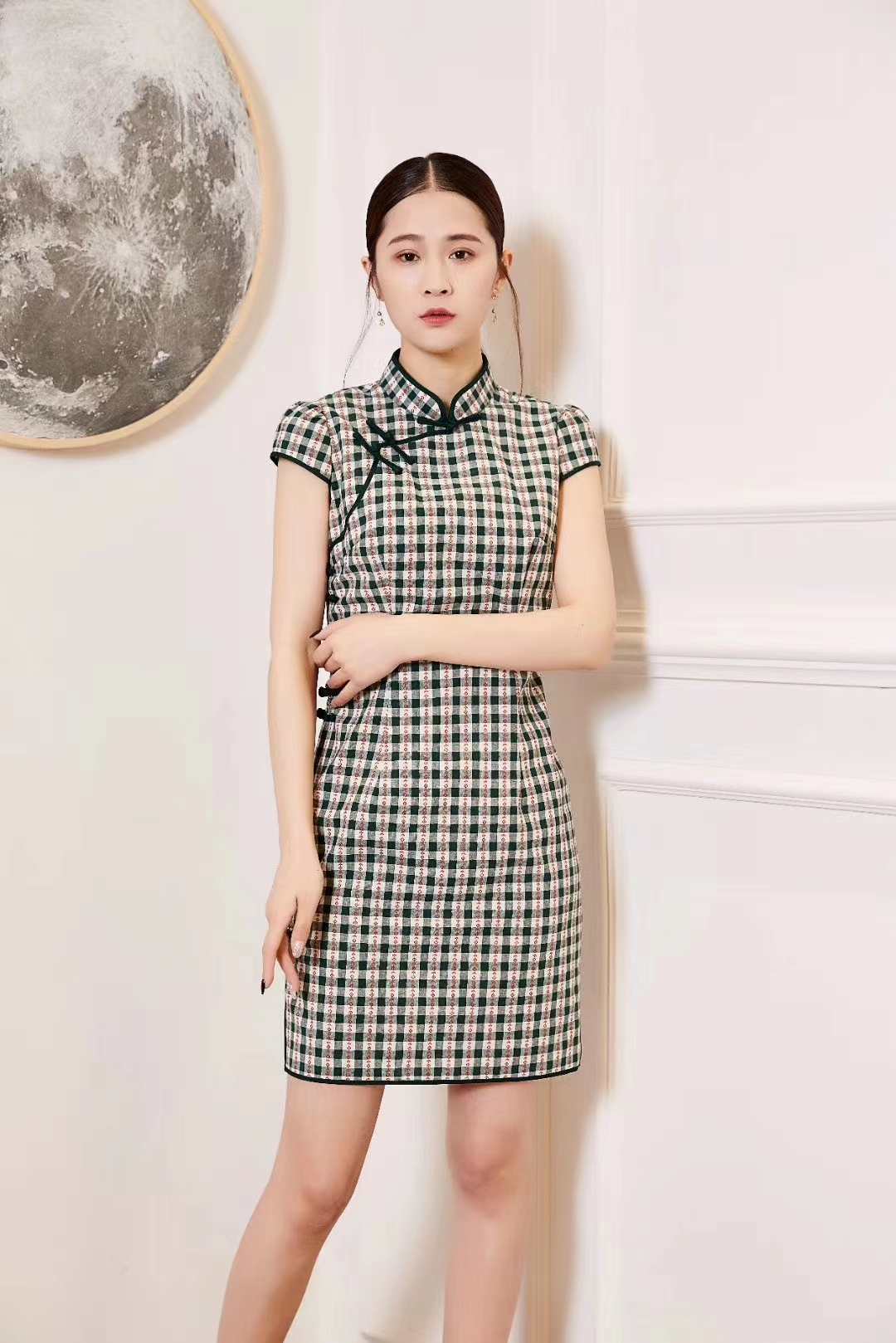 B 99+【不退 *不换】显瘦经典优雅旗袍复古中国风修身连衣裙
