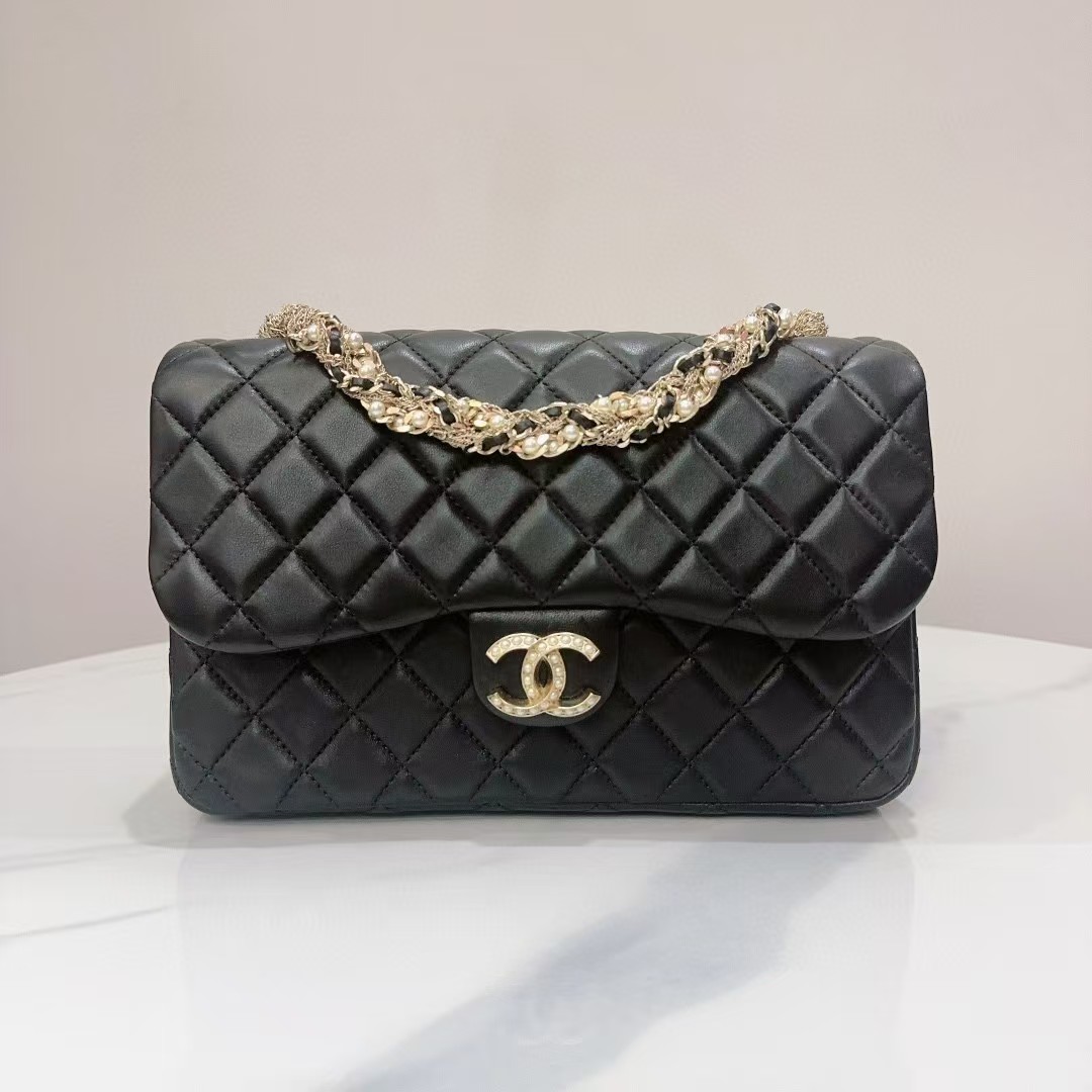 99新 Chanel/香奈儿 蓝总专场/黑色CF 威斯敏斯特珍珠包限量 20开