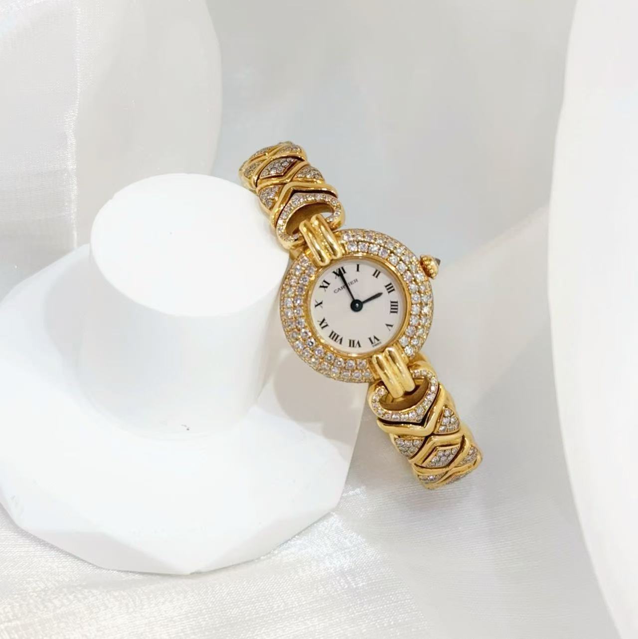 99新 Cartier/卡地亚 蔚蓝/Rivoli Colisee 系列 满钻 24mm