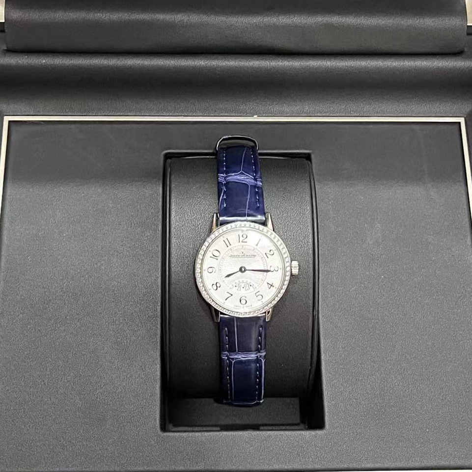 99新 Jaeger-LeCoultre/积家 蔚蓝/约会 女士石英腕表29mm原镶钻
