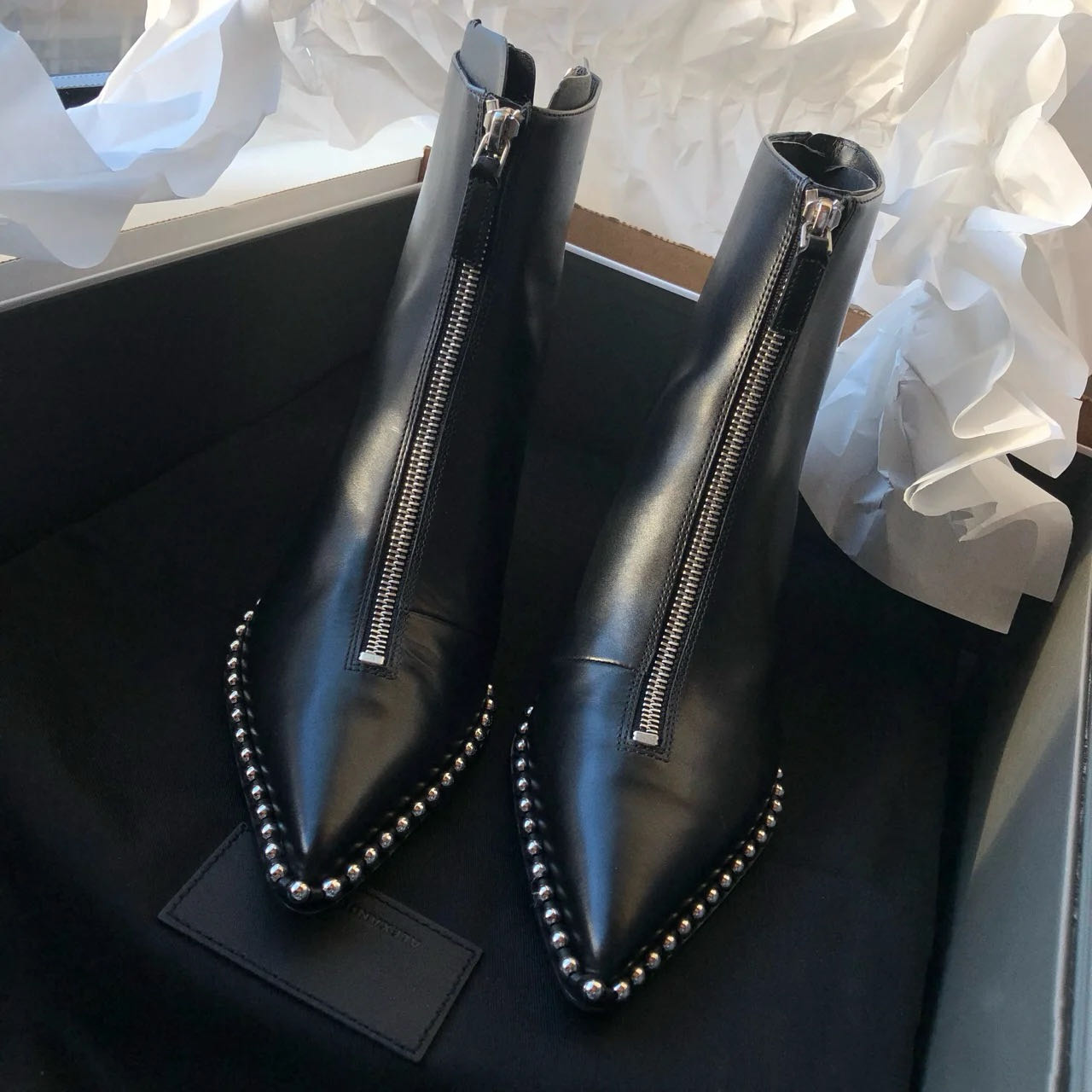 99新 Alexander McQueen/亚历山大·麦昆 蔚蓝/尖头舒适 短靴 37码