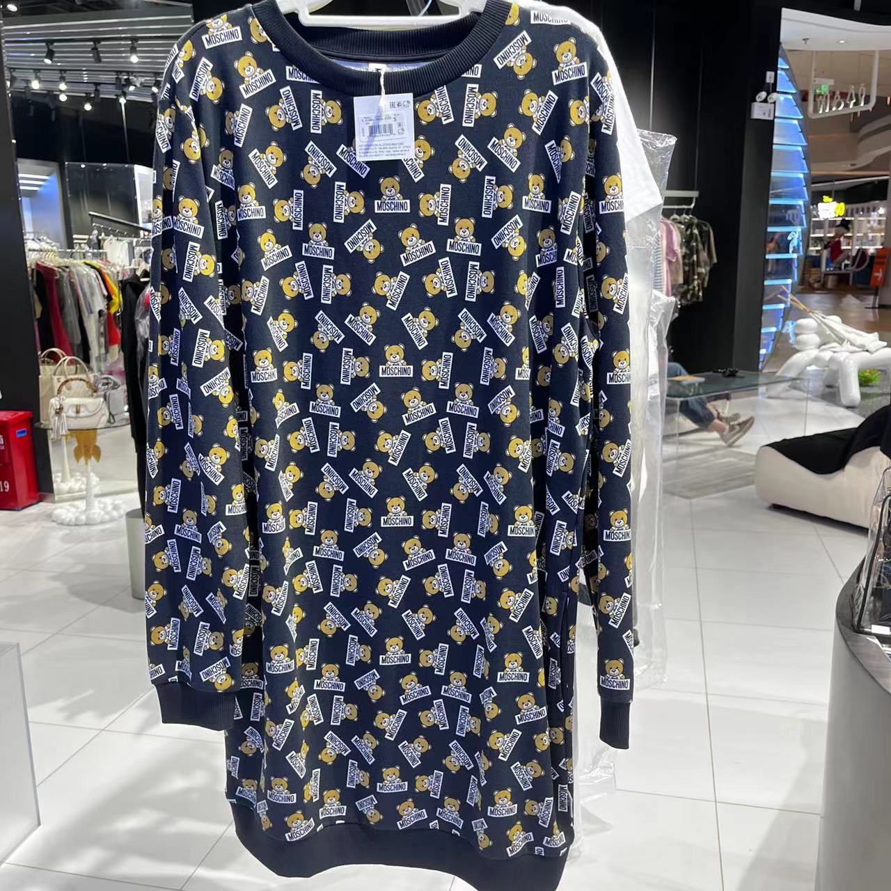 全新未使用 MOSCHINO 莫斯奇诺/蔚蓝/黑色卫衣裙 S码 