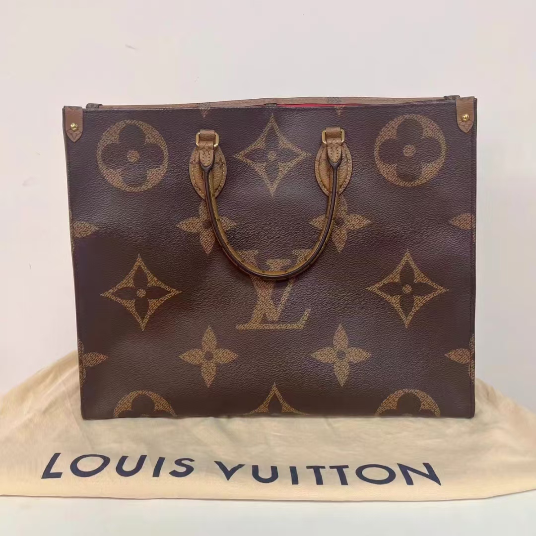 95新 LouisVuitton/路易威登 蔚蓝/老花 onthego大号 托特包 