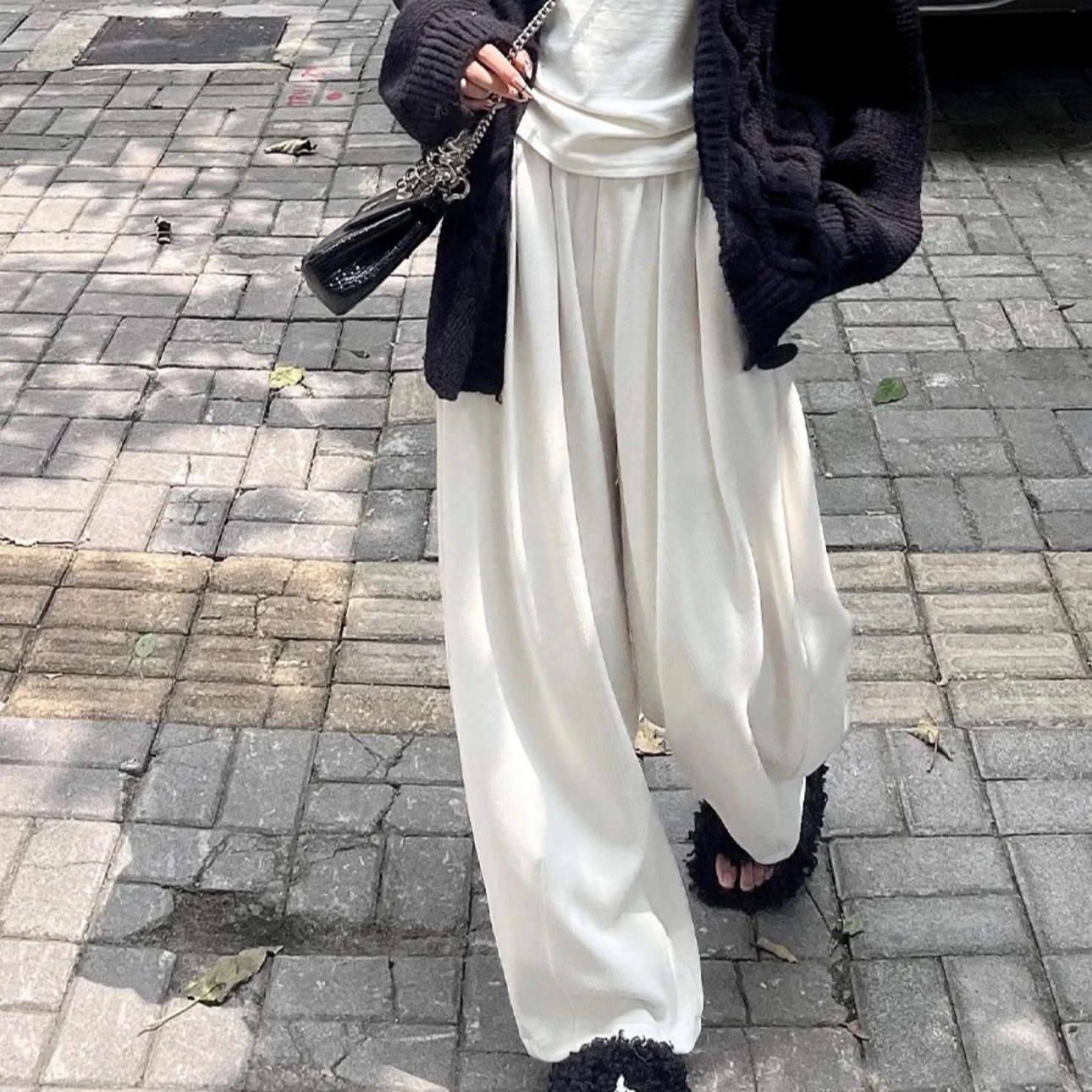 【小王家】大码阔腿裤女2024新款高腰垂感休闲显瘦慵懒风秋冬山本裤