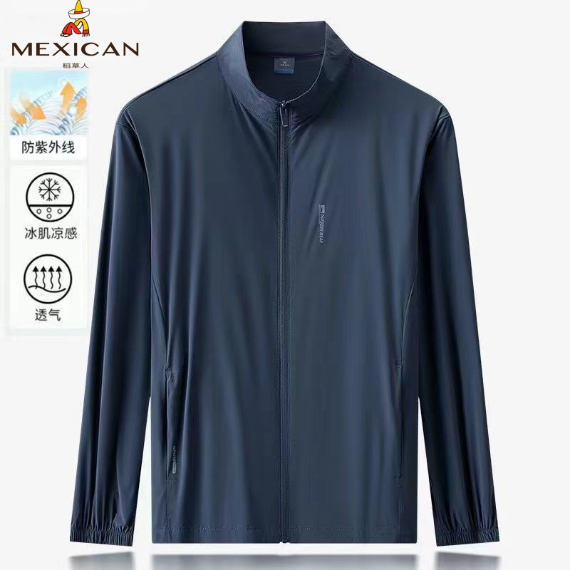 Mexican/稻草人夹克休闲防晒外套夏季新款冰丝透气户外男士防晒衣