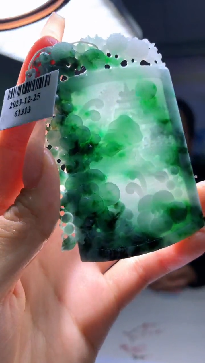 【闪购商品】定制翡翠未镶嵌4830jy-毛货盖章52山水