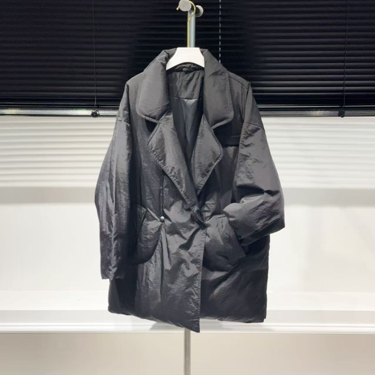 WYK 胸120长80纯色百搭简约超宽松羽绒服女外套 6461