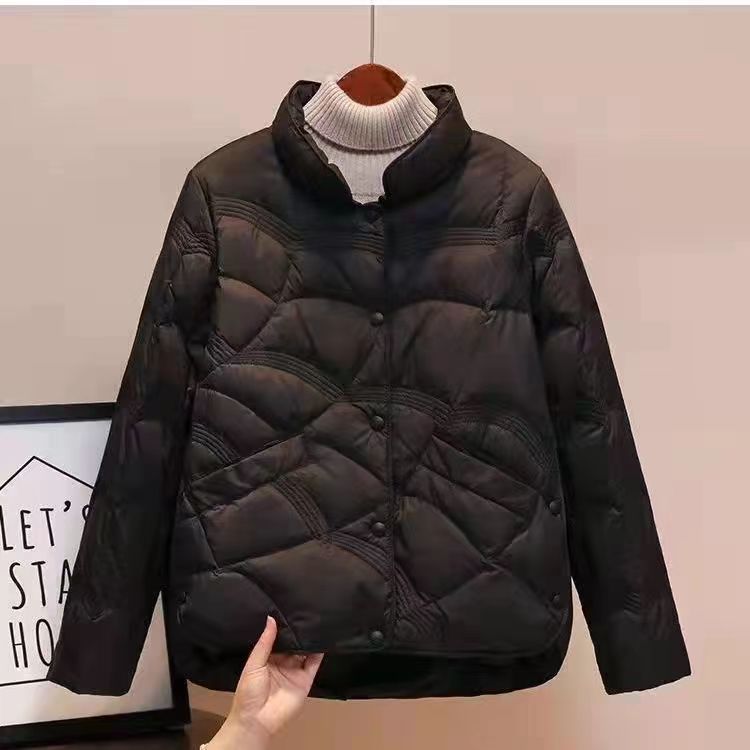 乐甄选羽绒服轻薄羽绒服女短款2023年秋冬新立领简约百搭时尚休女