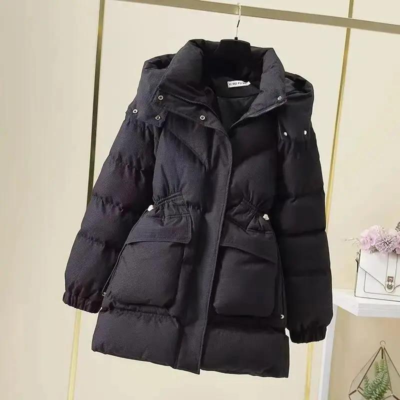 2023新款中长款羽绒服女韩版宽松羽绒羽绒服冬季加厚保暖时女