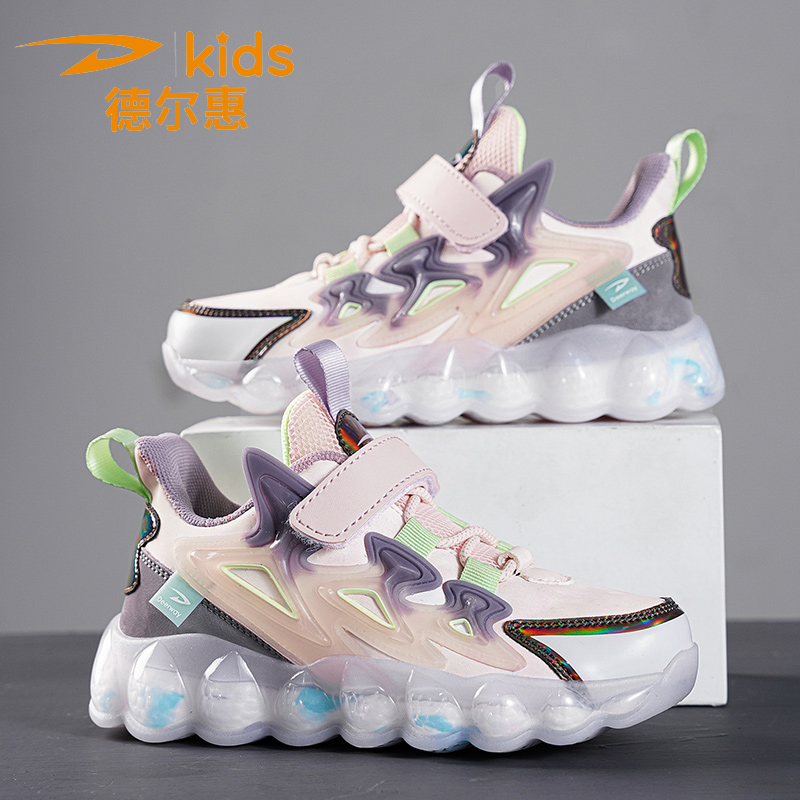 德尔惠儿童运动鞋2023秋季新款皮面防水童鞋中大童男童跑步鞋女童