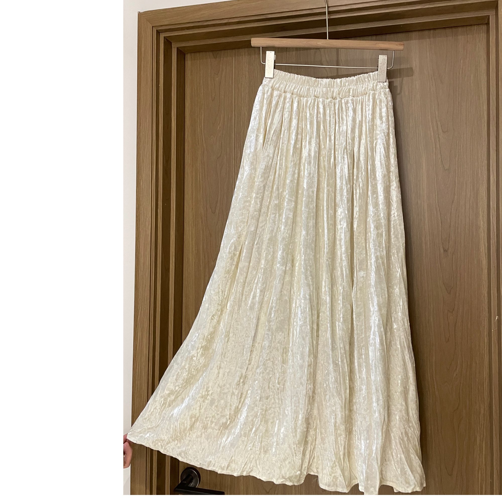 褶皱光泽珠光感韩版小众洋气温柔仙女高级氛围感仙女裙半身裙长裙