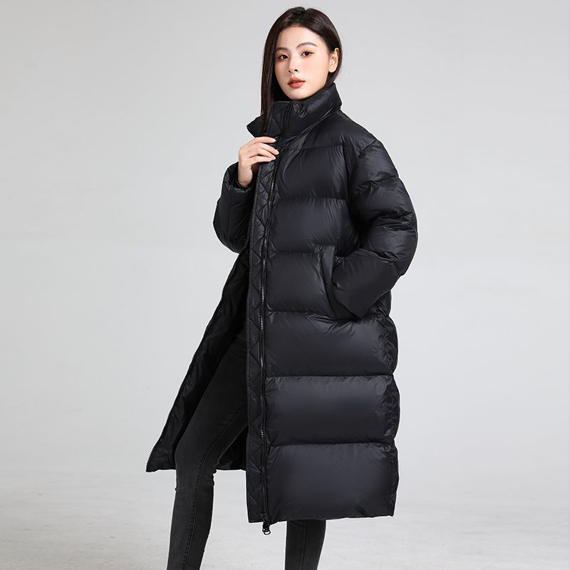 爆款羽绒服女2023中长款过膝宽松外套厚保暖90鸭绒防寒服冬