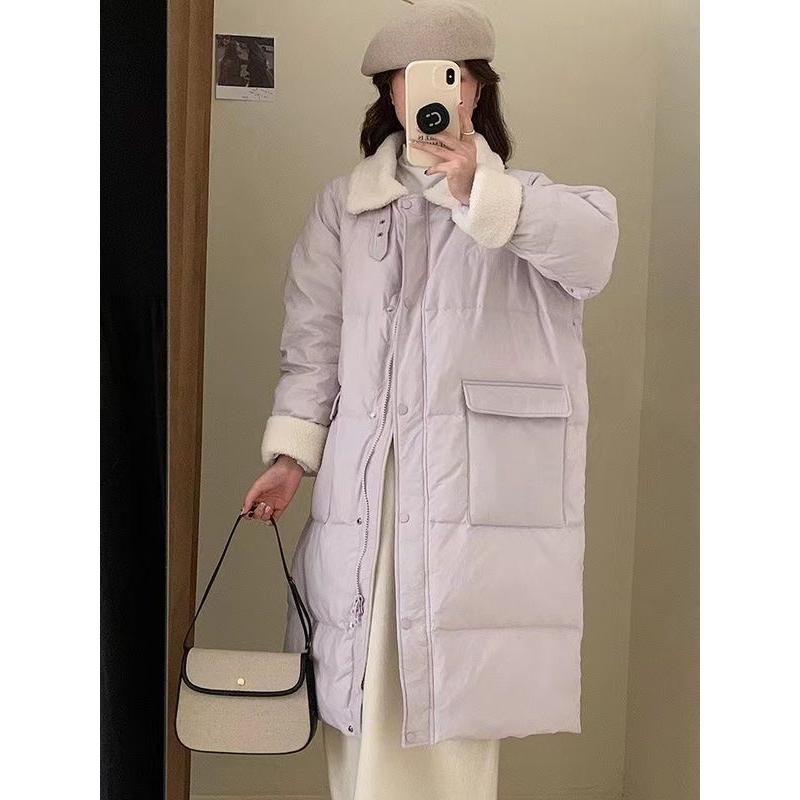 反季羽绒服女中长款过膝2023年新款韩版宽松甜美白鸭绒外套