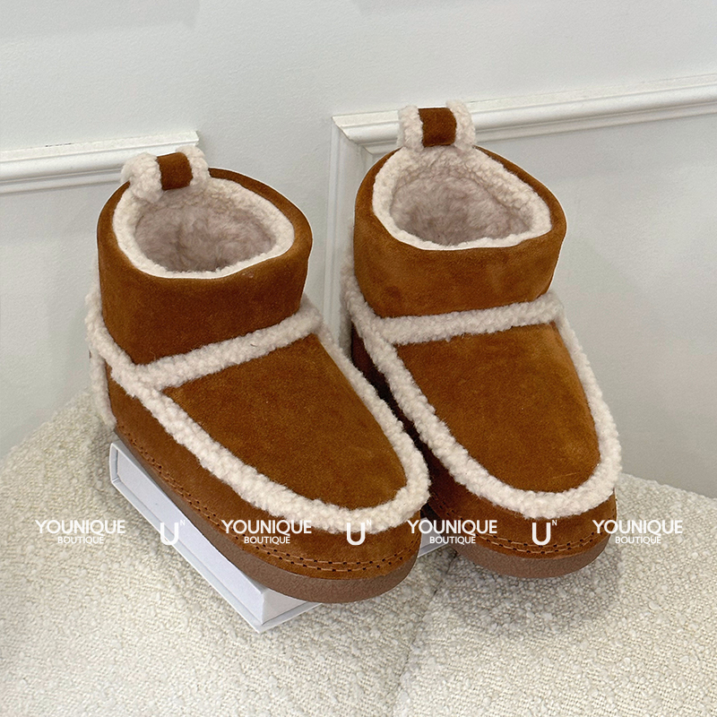 【INUIKII】新品24秋冬圆头保暖加厚欧美风棉靴短筒雪地靴女