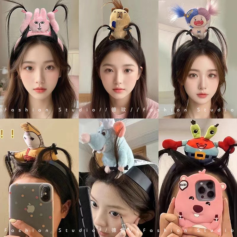 卡通可爱毛绒发箍时尚少女发夹百搭简约韩版甜美秋冬头箍