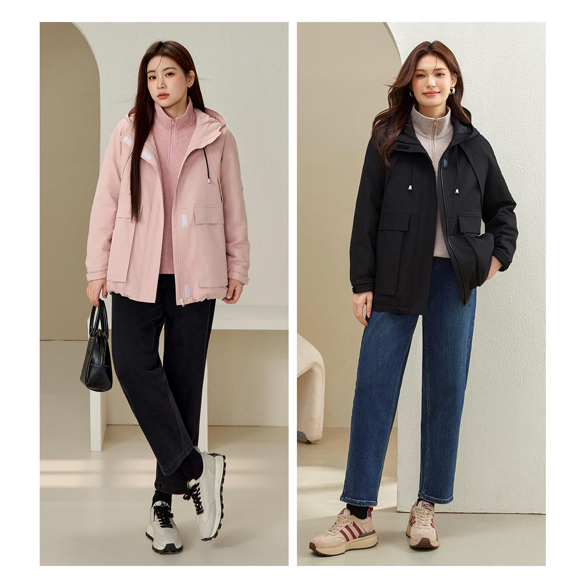 【户外防寒抗风保暖棉服外套】纤莉秀大码女装微胖休闲外套QJ4557