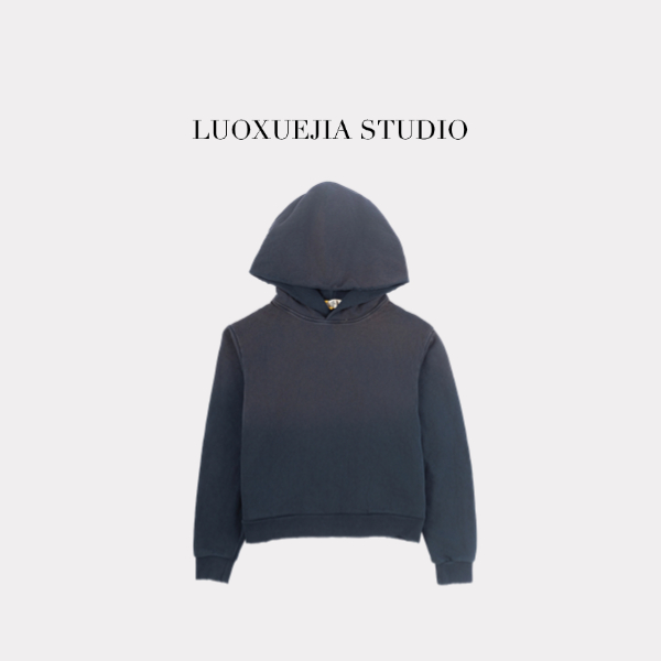 LXJ24302「高街复古」宽松休闲炒色连帽卫衣